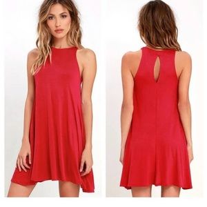 NWOT, Lulu’s, Women's Pullover Flowy Sleeveless Tank Swing Dress, Keyhole Back